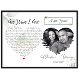 Lyrics -- Dominic and Christine 08.27.2020 -- Black framed 24x32 -- Gelato