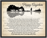 Music Lyrics Song -- Black framed 16"x20" -- Happy Anywhere -- gelato