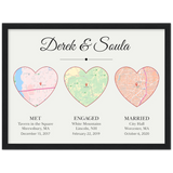 Map poster -- Derek & Soula -- Black frame 12x16 -- Gelato