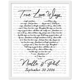 Lyrics -- Noelle and Phil -- White frame 16x20 -- Gelato