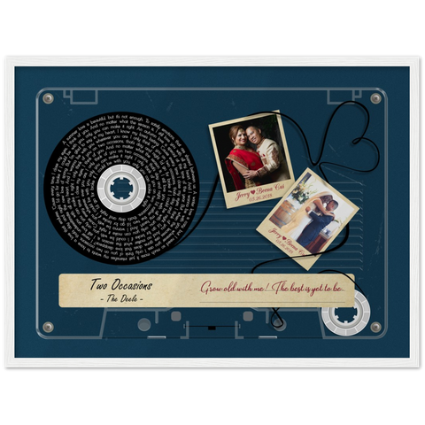 Cassette -- Jerry & Beena Cui 05.26.2018 -- White framed 18x24 -- Gelato