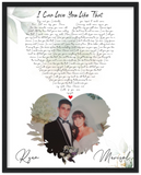 lyrics -- Ryan & Marisol   7 / 24 / 99 -- Black frame 16x20 -- gelato