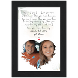 Music Lyrics Song -- Black Framed 5”x7” -- I say I love you more