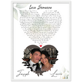 Lyrics Song -- White framed poster/ 18"x24" -- Joseph & Laura