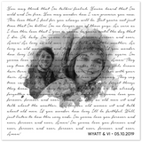 Music Lyrics Song -- Unframed 20''x 20'' -- Wyatt & Vi