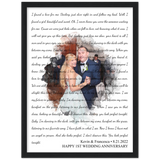 Lyrics Song -- Black Framed poster/ 12”x16” -- Kevin & Francesca 8.21.2022