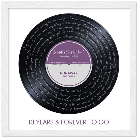 Vinyl -- Jennifer & Michael November 25, 2011 -- white framed square 12x12 -- Gelato