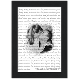 Music Lyrics Song -- Black Framed 5”x7” -- You and I