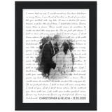 Lyrics -- Christopher & Felicia 12.05.2020 -- Black framed 6x8 -- Gelato