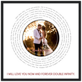 Song Record -- Black Framed square/ 20''x20'' -- Brent & Alana