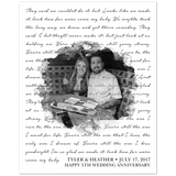 Lyrics Song -- Poster/ 16''x20'' -- Tyler & Heather July 17, 2017