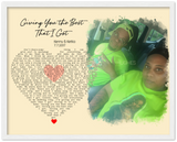 Lyrics -- Kenny & Kettia -- White framed 16"x20" -- gelato