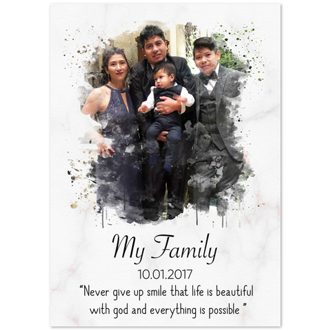 Photos to Portraits -- Unframed 20''x28'' -- Never give up smile