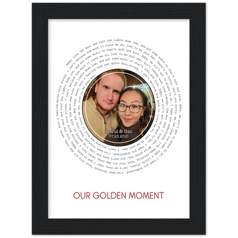 Song Record -- Black Framed poster / 6”x8” -- David & Gao