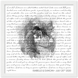 Music Lyrics Song --  White Framed 12''x12'' -- Isabelle&Duncan