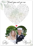 Music Lyrics Song -- Unframed  20''x 28'' -- Brian & Alyx