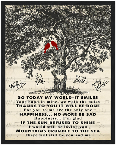 Thank You Lyrics Poster -- 2 -- Black framed 16x20 -- Gelato