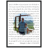 Lyrics -- Christopher & Alexie 08/26/2018 -- Black framed 18x24 -- gelato