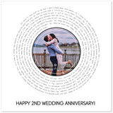 Song Record Anniversary -- Unframed  12''x12'' -- Corbin & Raechel