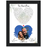 Lyrics -- Nate & Laura October 31, 2020 -- Black framed 6x8 -- Gelato