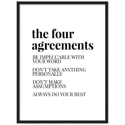 Gelato Framed 18x24 - Four agreements - Black Matte