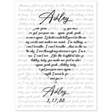 Lyrics -- Ashley 3,17,88 -- 6x8 -- Gelato