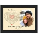 Lyrics Song -- Black Framed poster / 6”x8” -- Jeremy & Amber 07.22.2021