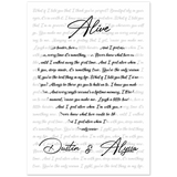 Lyrics Song -- poster/ 20''x 28'' -- Dustin & Alyssa