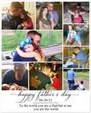Dad Family Prints -- Unframed 8''x10'' -- to me you are the world