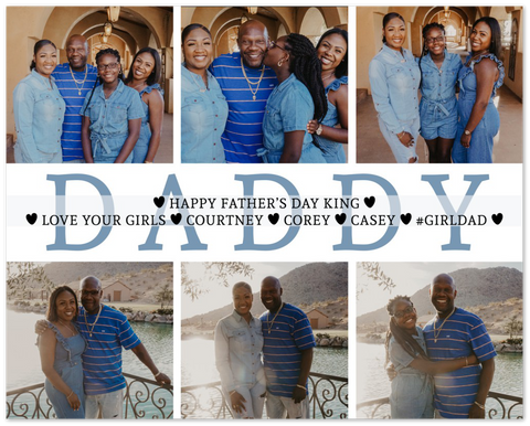 dad poster --  Courtney, Corey, & Casey #GirlDad -- 8x10 -- gelato