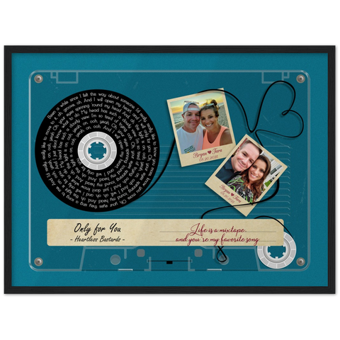 Cassettes-Tape Prints -- Black Framed poster/ 18”x24” -- Bryan & Tara  08.20.2021