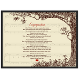 Lyrics Song -- Black Framed poster/ 18”x24” -- Superposition (Young the Giant)