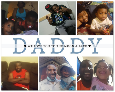 Daddy Family Prints -- Unframed 16''x20'' -- We Love You To The Moon & Back