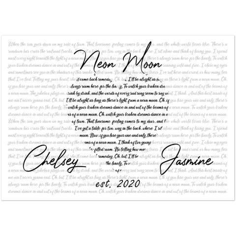 Gelato Premium Matte 12x8 Poster - Chelsey & Jasmine est. 2020 - Neon Moon