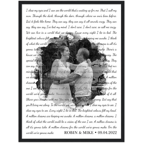 Gelato Black Framed Matte Poster 18x24 - A Million Dreams - Robin and Mike 09.04.2022