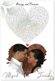 Lyrics Song -- Miguel & Jennifer 6/13/2007 -- Unframed 12''x18'' -- Gelato