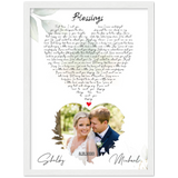 Music Lyrics Song -- White framed 12"x16" -- Shelby & Michael