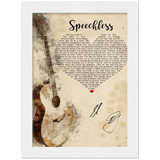 Lyrics -- Dan&Shay Speechless  -- Black frame 6x8 -- Gelato