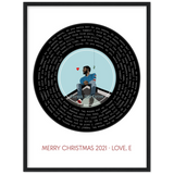 Song Record -- Black Framed poster/ 18”x24” -- MERRY CHRISTMAS 2021 - Love, E