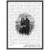 Lyrics -- Shane and Nikki 12/25/21 -- Black framed 18x24 -- Gelato
