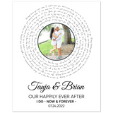 Lyrics Song -- Poster/ 16''x20'' -- Tanja & Brian I DO- Now & Forever-