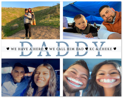 Daddy Family Prints -- Unframed  8''x10'' -- DAD ,KC & Cheke