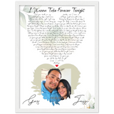 Lyrics -- Gus & Jessi 09•18•1999 -- White frame 12x16 -- Gelato