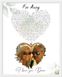 Song Lyrics -- I love you Dawn -- White framed 16"x20" --  Gelato