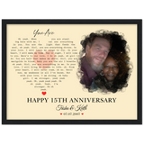 Lyrics Song -- Black Framed poster/ 12”x16” -- Trisha & Keith 2