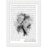 Lyrics -- Angie & Rochelle (Happy anniversary) -- White framed 6x8 --Gelato