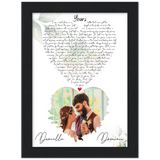 Lyrics -- Danielle & Dominic 01/23/21 -- Black framed 6x8 -- Gelato