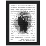 Lyrics Song -- Black Framed poster / 6”x8” -- Billy & Erin 09.19.2012