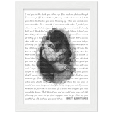 Lyrics -- Brett & Brittanee -- White Framed 6”x8” -- Gelato