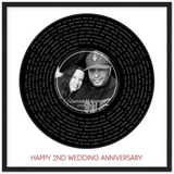 Song Record -- Black Framed square/ 20''x20'' -- James & Sarah 07.01.2022